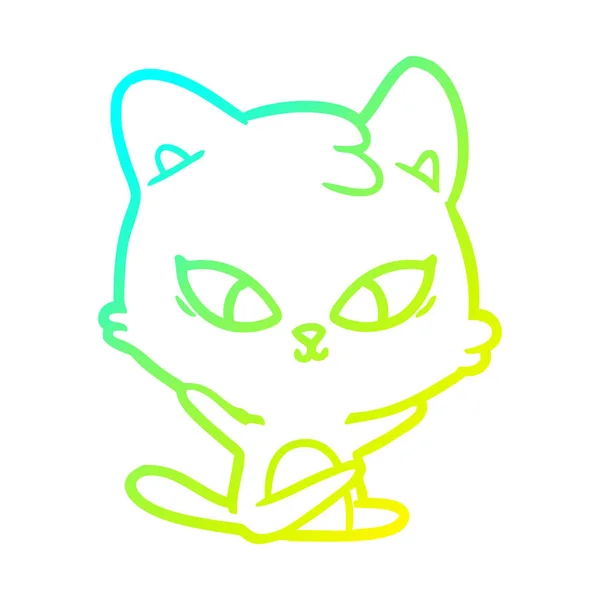 Κρύα γραμμή διαβάθμισης σχέδιο χαριτωμένο γάτα κινουμένων σχεδίων — Διανυσματικό Αρχείο