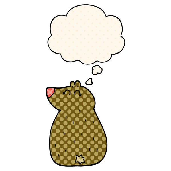 Χαριτωμένο αρκούδα καρτούν και σκέψη φούσκα σε στυλ κόμικ — Διανυσματικό Αρχείο