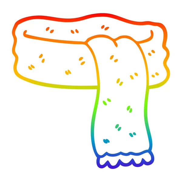 Línea de gradiente arco iris dibujo bufanda de dibujos animados — Archivo Imágenes Vectoriales