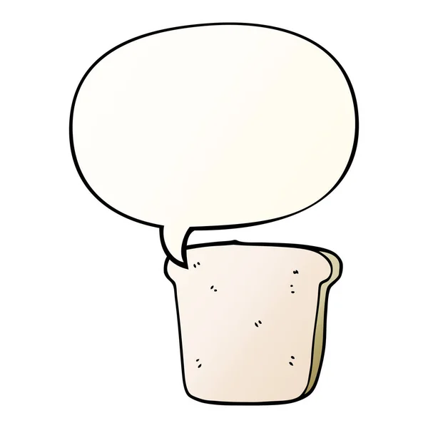 Fetta del fumetto di pane e bolla vocale in styl gradiente liscio — Vettoriale Stock