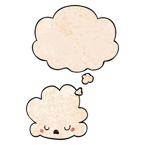 Nuage de dessin animé mignon et bulle de pensée dans le motif de texture grunge — Image vectorielle