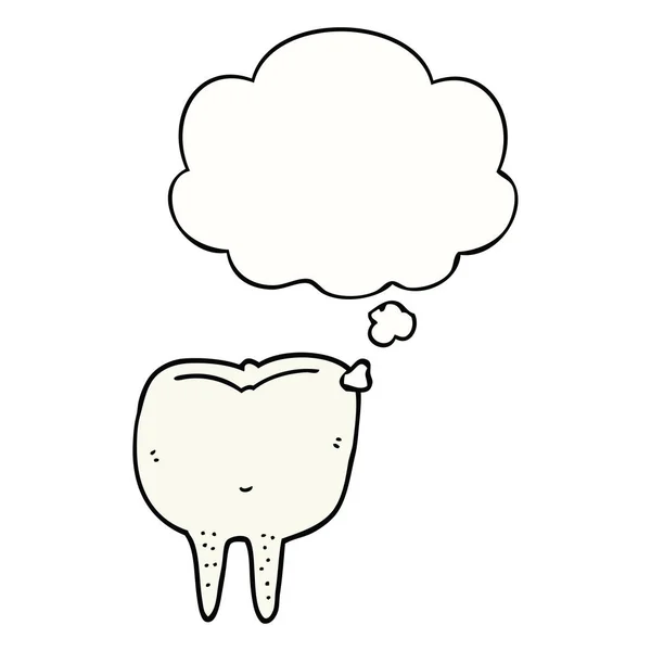 Karikatür diş ve düşünce balonu — Stok Vektör
