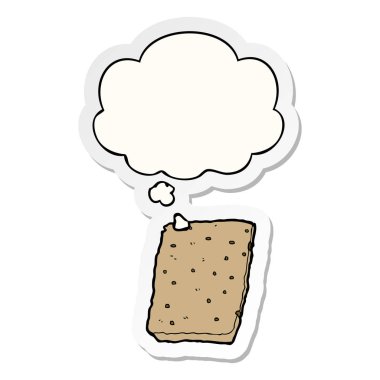 karikatür flapjack ve basılı bir etiket olarak kabarcık düşünce