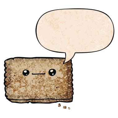 retro doku tarzıkarikatür bisküvi ve konuşma balonu