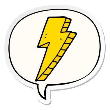 karikatür yıldırım ve konuşma kabarcık etiket