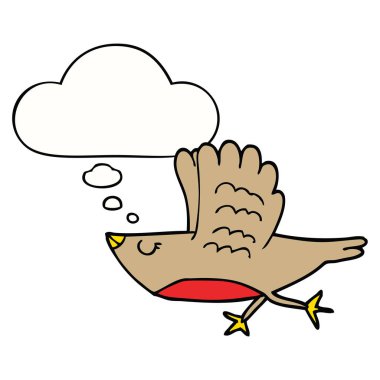 karikatür kuş ve düşünce balonu