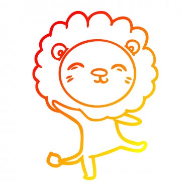 sıcak degrade çizgi çizim karikatür aslan