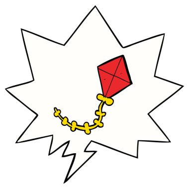 karikatür uçurtma ve konuşma balonu