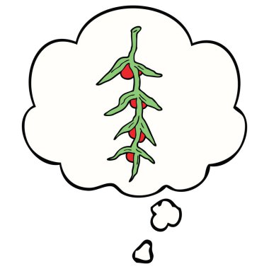 karikatür bitki ve düşünce balonu