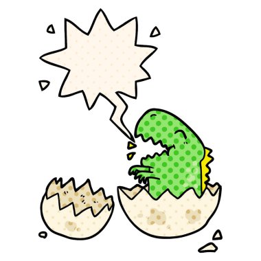 çizgi roman bo yumurta ve konuşma balonu gelen karikatür dinozor kuluçka