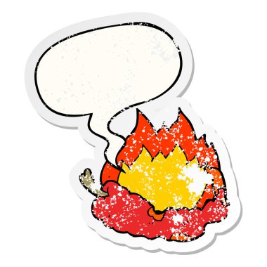 karikatür sıcak biber ve konuşma balonu sıkıntılı etiket