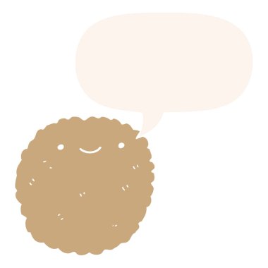 retro tarzıkarikatür bisküvi ve konuşma balonu