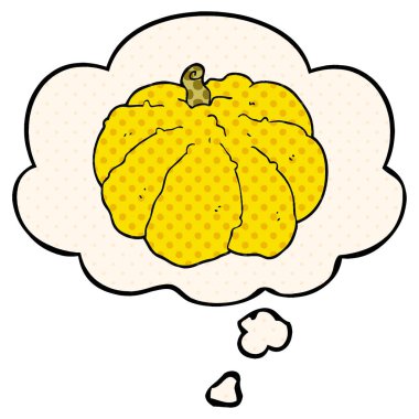 çizgi roman tarzında karikatür kabak ve düşünce balonu