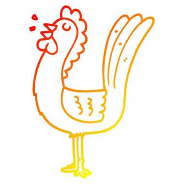 sıcak degrade çizgi çizim karikatür horoz