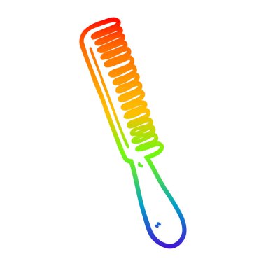 gökkuşağı degrade çizgi çizim karikatür tarak