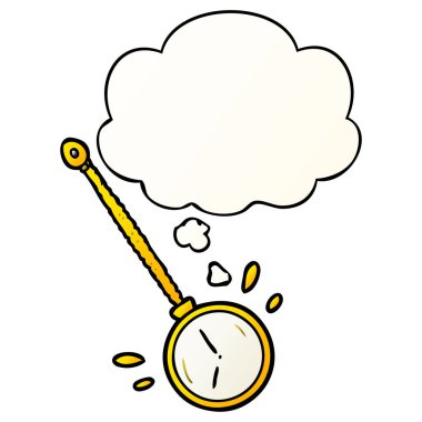 çizgi film altın izlemek ve pürüzsüz degrade tarzında kabarcık düşünce