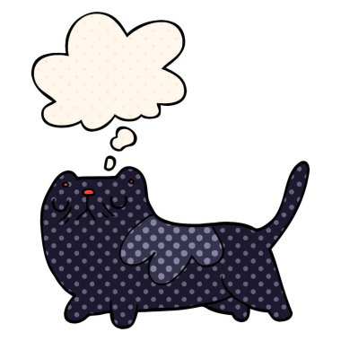 çizgi film kedi ve çizgi roman tarzında düşünce balonu