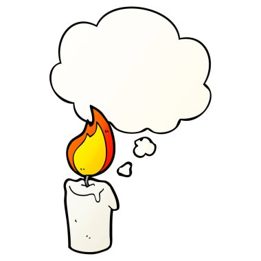 karikatür mum ve pürüzsüz degrade tarzında düşünce balonu