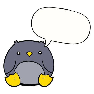 çizgi film penguen ve konuşma balonu