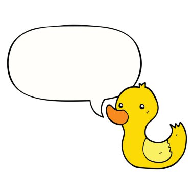 karikatür ördek ve konuşma balonu