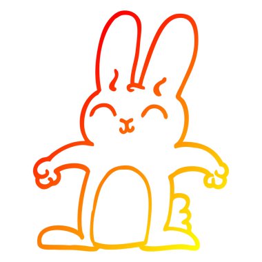 sıcak degrade çizgi çizim mutlu karikatür tavşan