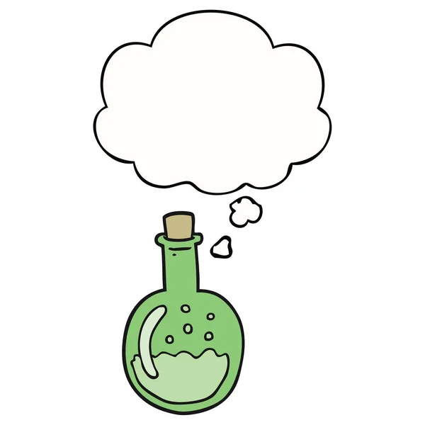 Cartoon potion en gedachte Bubble — Stockvector