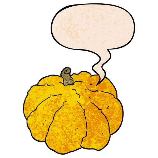 retro doku tarzında karikatür kabak ve konuşma balonu