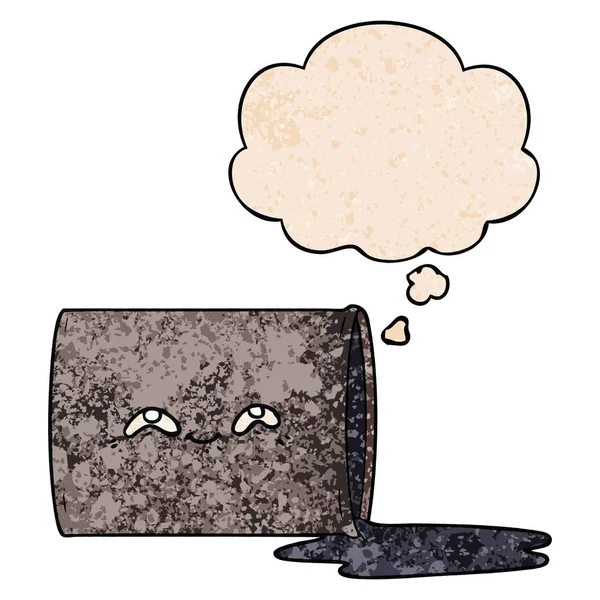 karikatür yağ davul ve grunge doku desen st düşünce balonu