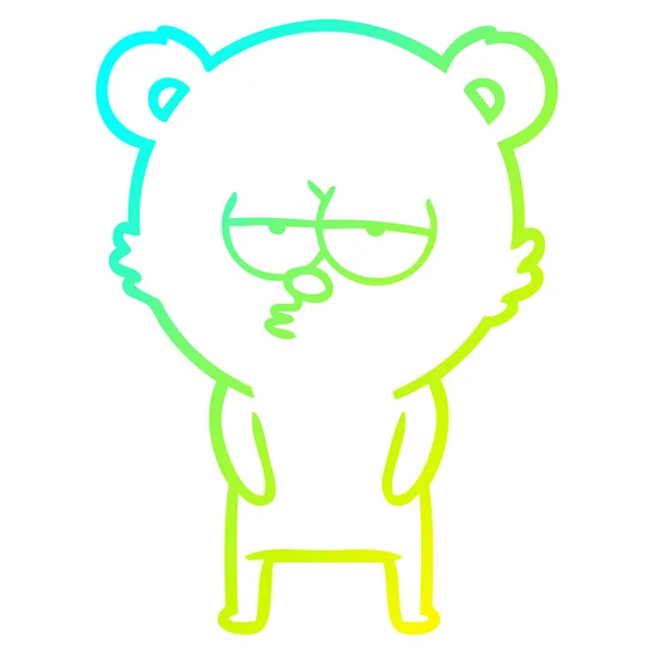 Studená Přechodová čára kresba znuděná lední medvěd — Stockový vektor