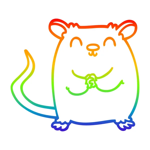 Duhový gradient čára kresba kresba šťastná myš — Stockový vektor