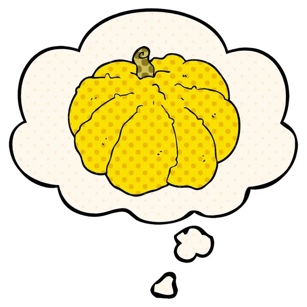 çizgi roman tarzında karikatür kabak ve düşünce balonu