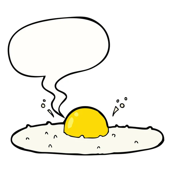 Desenho animado ovo frito e bolha de fala —  Vetores de Stock
