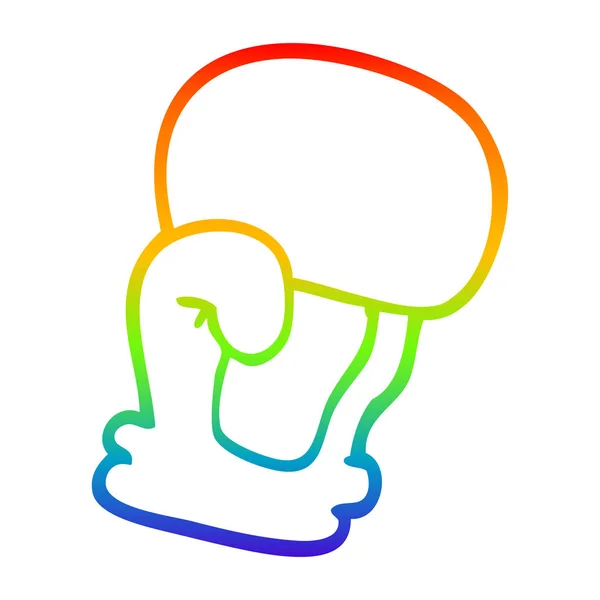 Rainbow Gradient Line Zeichnung Cartoon Boxhandschuh — Stockvektor