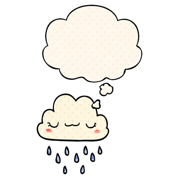 Καρτούν σύννεφο καταιγίδων και σκέψη φούσκα σε στυλ κόμικ — Διανυσματικό Αρχείο