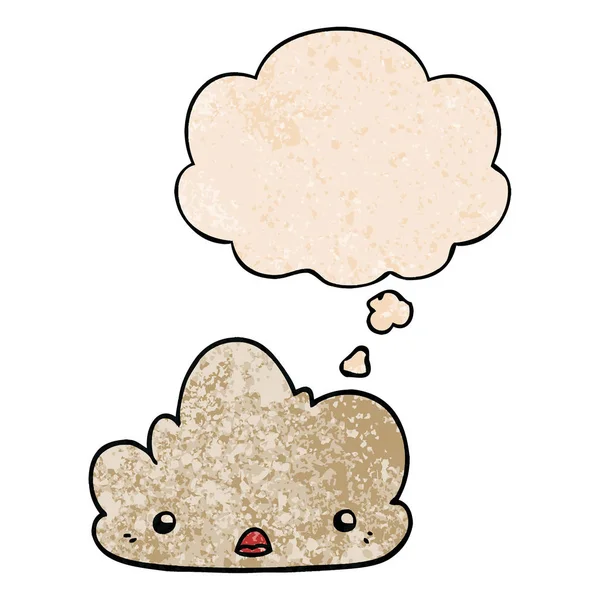 sevimli karikatür bulut ve grunge doku desen düşünce balonu 