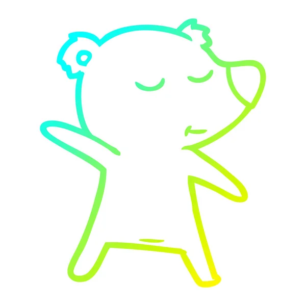 冷梯度线绘制快乐卡通熊 — 图库矢量图片