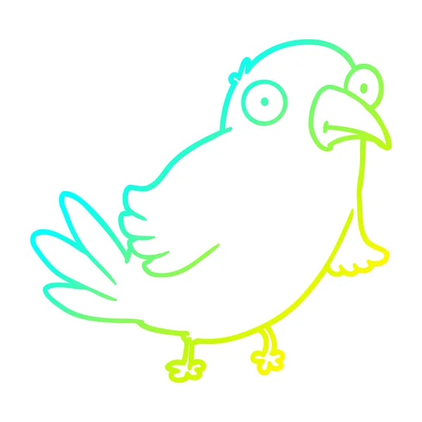 Kall gradient linje ritning tecknad fågel — Stock vektor
