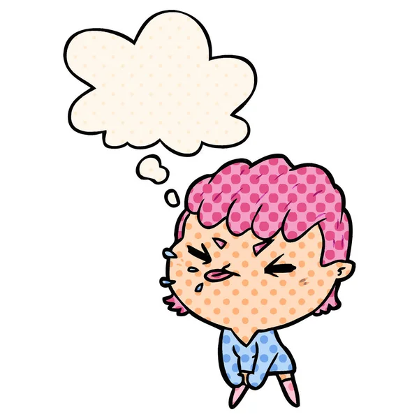 çizgi film kaba kız ve çizgi roman tarzında düşünce balonu