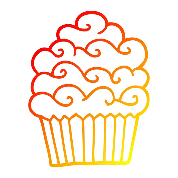 sıcak degrade çizgi çizim karikatür vanilya cupcake