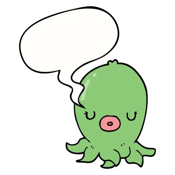 Cartoon octopus and speech bubble — Stock Vector