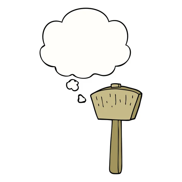 Cartoon Mallet en gedachte Bubble — Stockvector