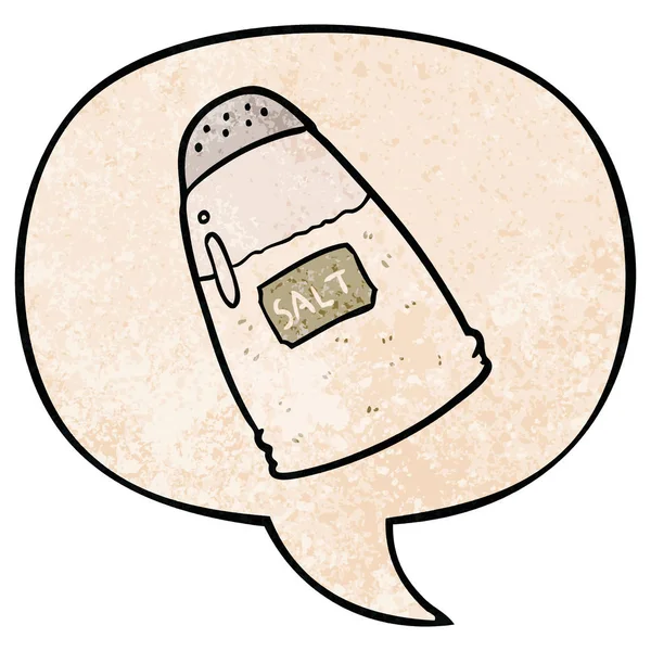 retro doku tarzıkarikatür tuz shaker ve konuşma balonu