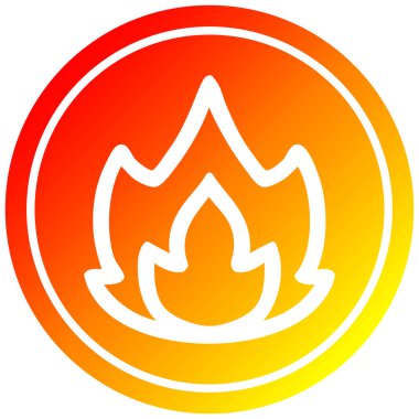 sıcak degrade spektrumda basit alev dairesel