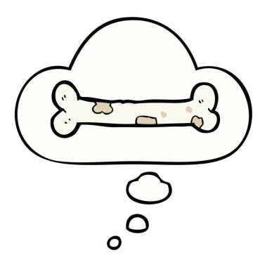 karikatür kemik ve düşünce balonu