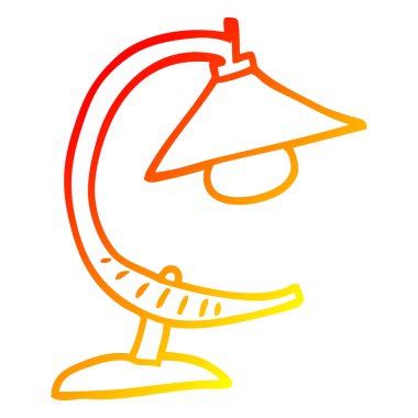 sıcak degrade çizgi çizim karikatür masa lambası