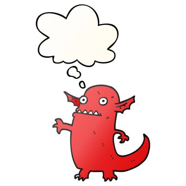 çizgi film halloween canavar ve pürüzsüz degrade içinde kabarcık düşünce 