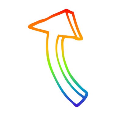 gökkuşağı degrade çizgi çizim karikatür işaret ok