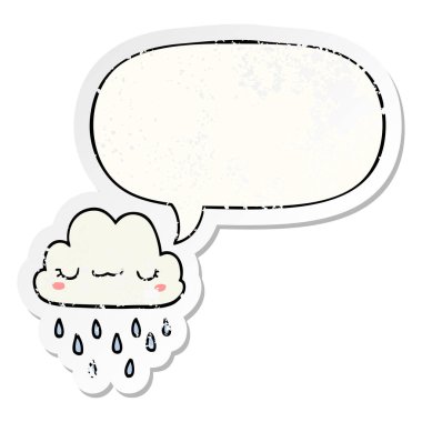 fırtına bulutlar ve konuşma Bubble sıkıntı etiket