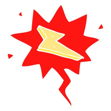 retro tarzında karikatür yıldırım ve konuşma balonu