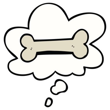 karikatür kemik ve düşünce balonu